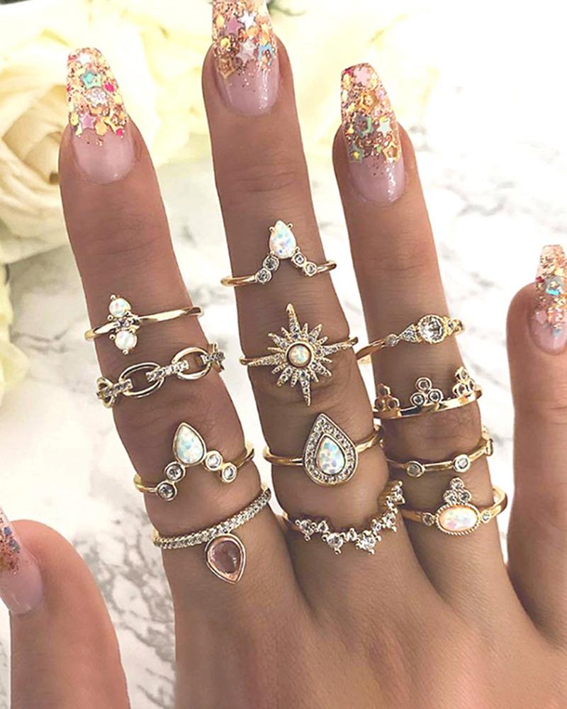 Fashion Hollow Retro Ring Set