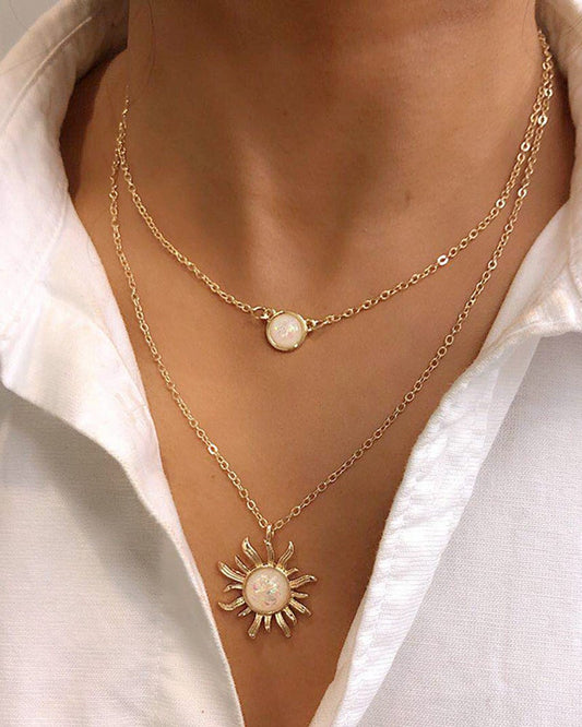 Two-tier Sunflower Necklace