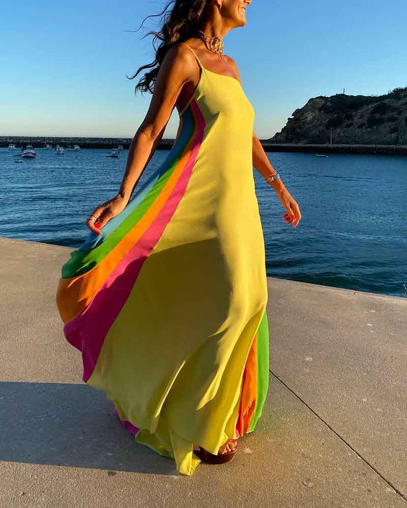 Iridescent Maxi Slip Dress