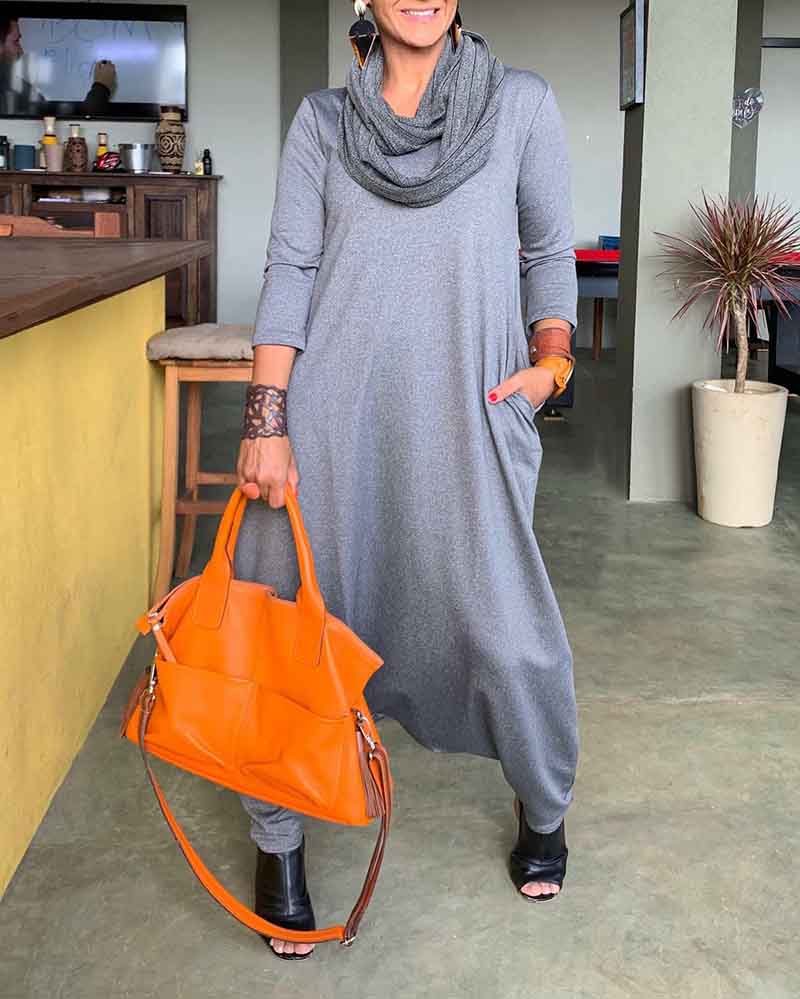 Solid V-Neck Long Sleeve Jumpsuit