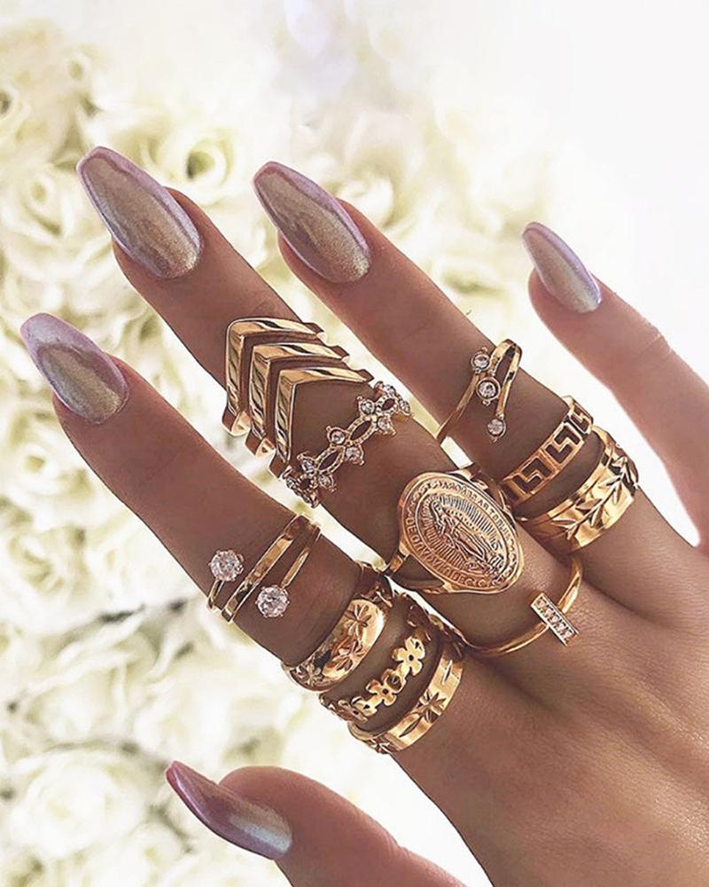 Fashion Hollow Retro Ring Set