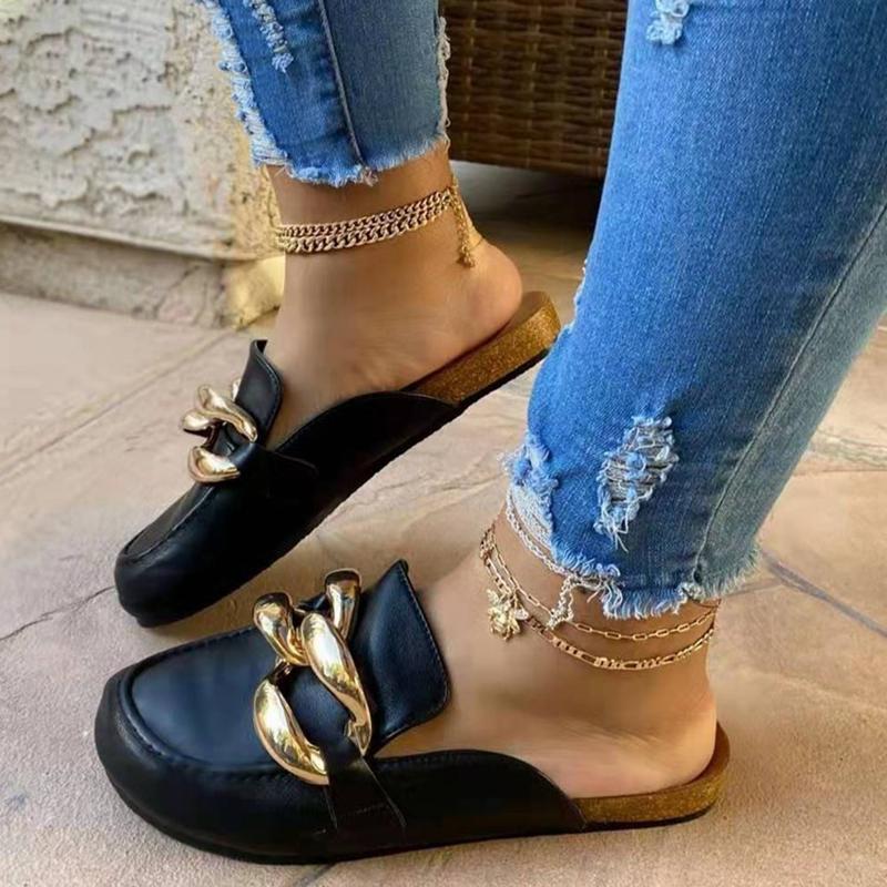 Fashion Metal Chain Casual Flat Shoes