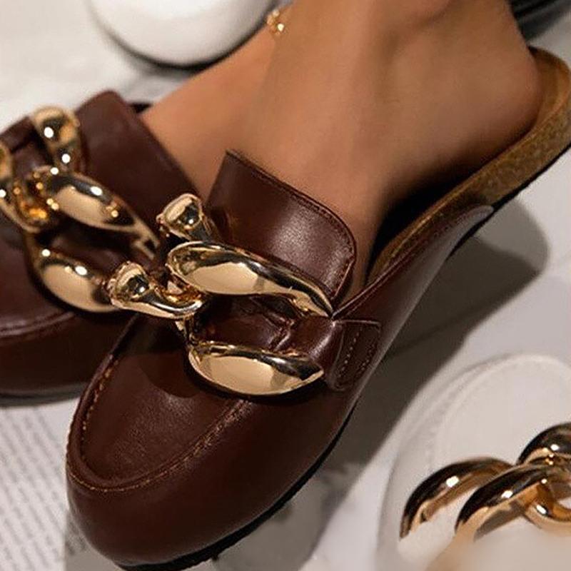 Fashion Metal Chain Casual Flat Shoes