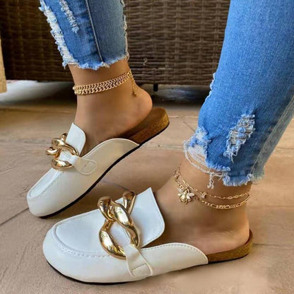 Fashion Metal Chain Casual Flat Shoes