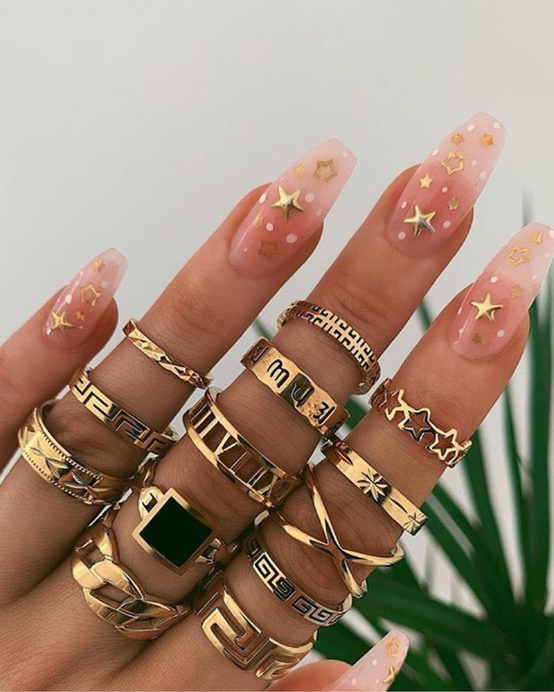 Fashion Hollow Retro Ring Set