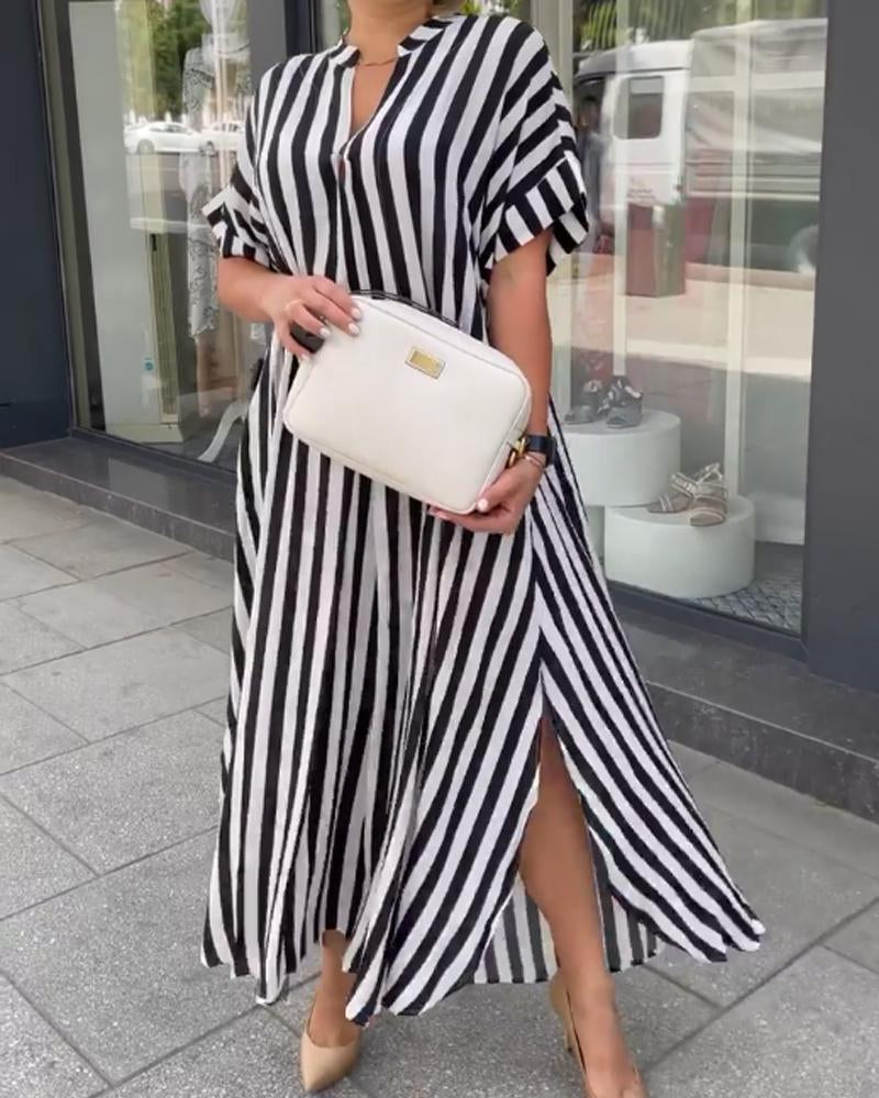 Classic Striped Shirt Dress