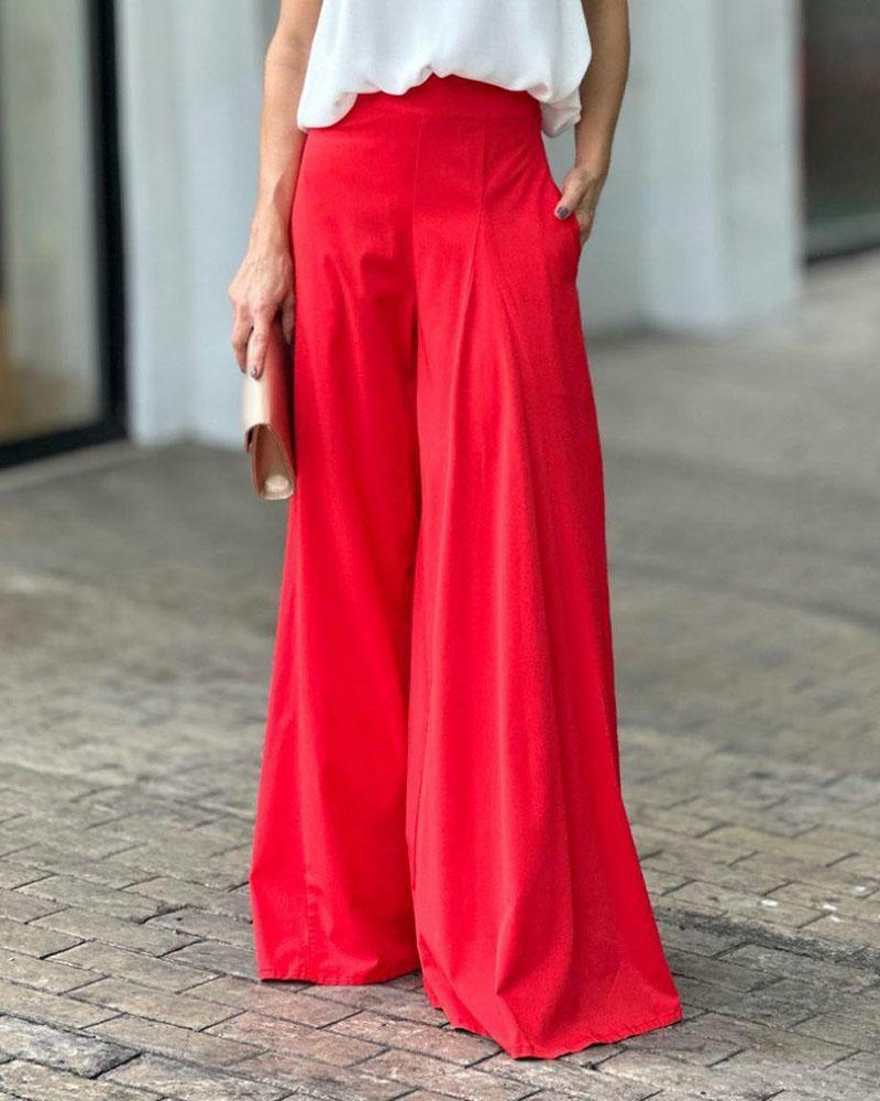 Stylish two-piece suit of vest & wide-leg pants