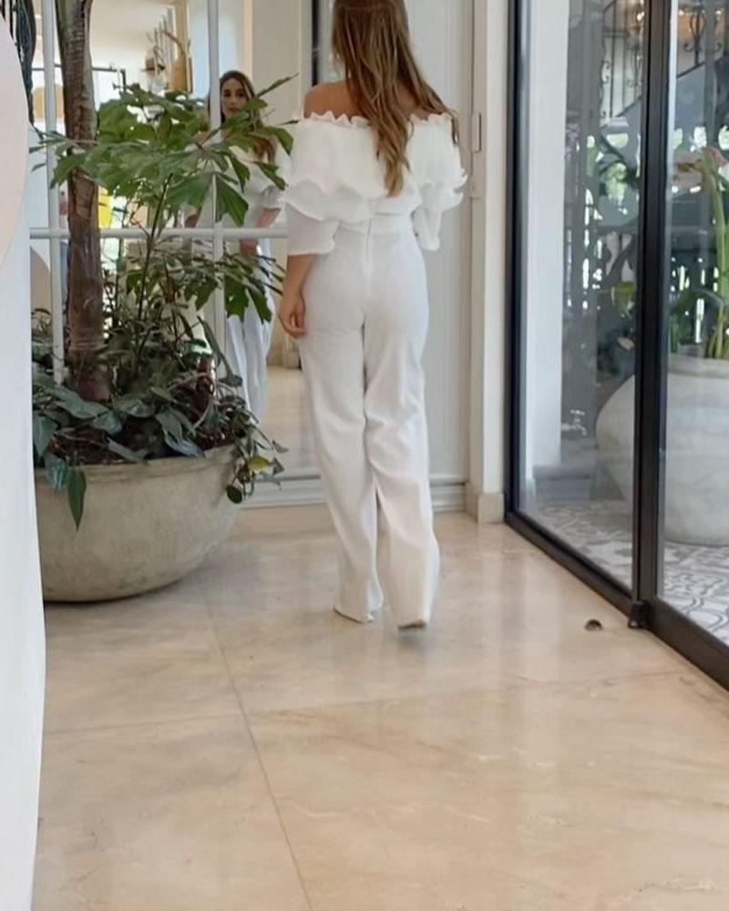 Elegant Off Shoulder Casual Suit