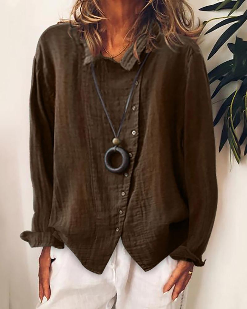 Casual Long Sleeve Shirt Top