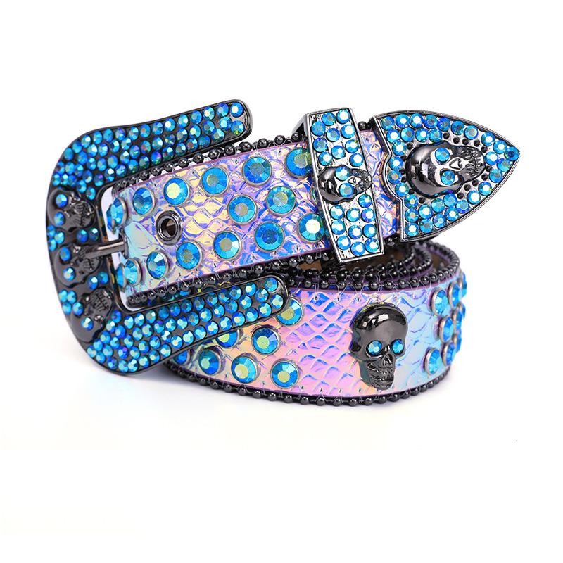 Skull rhinestone belt