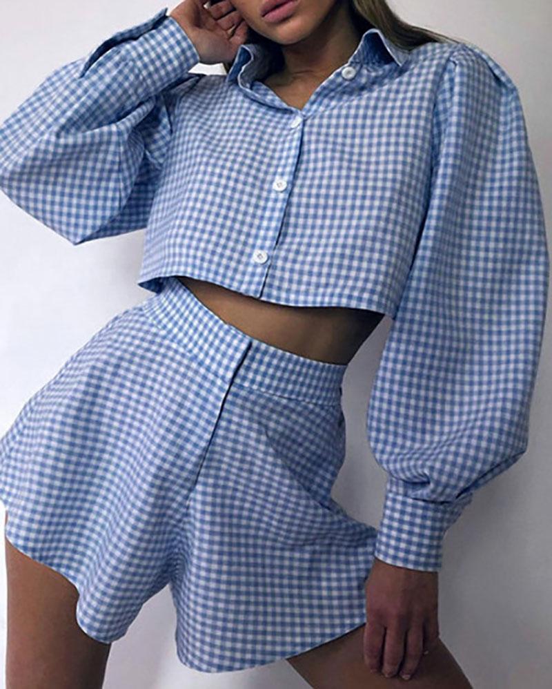 Chic-Casual Plaid Two-Piece Suit