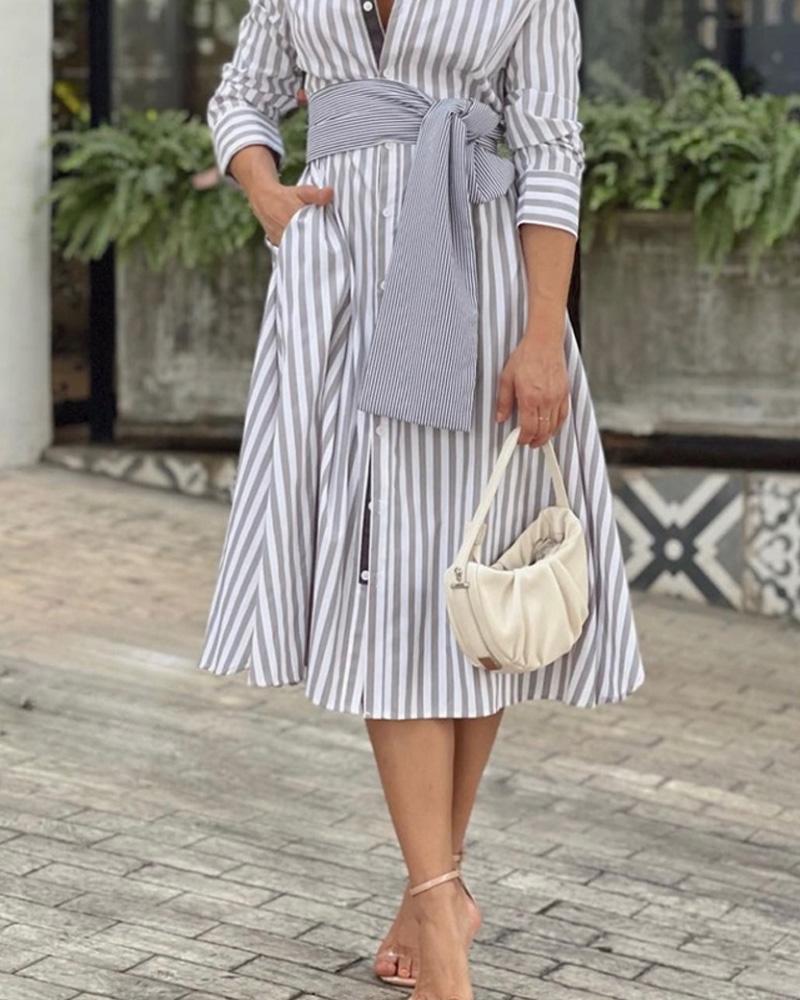 Striped Shirt Dress