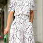 Abstract Art Print Short Sleeve Jumpsuit