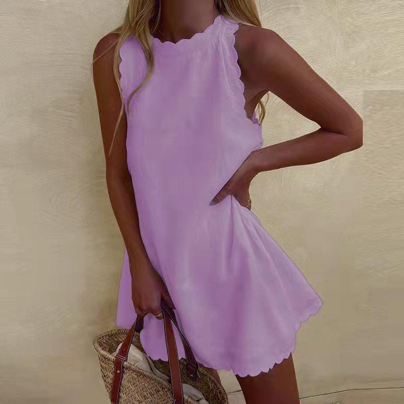 Solid Color Sleeveless Loose Dress