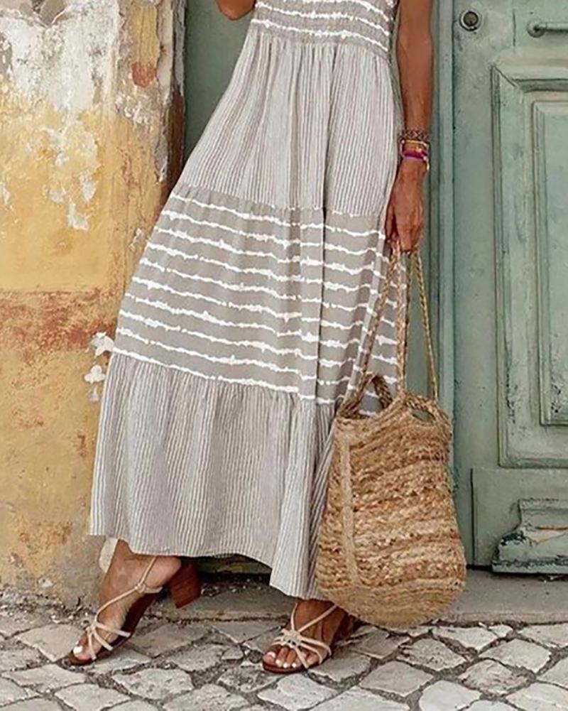 Sleeveless Striped Slip Dress