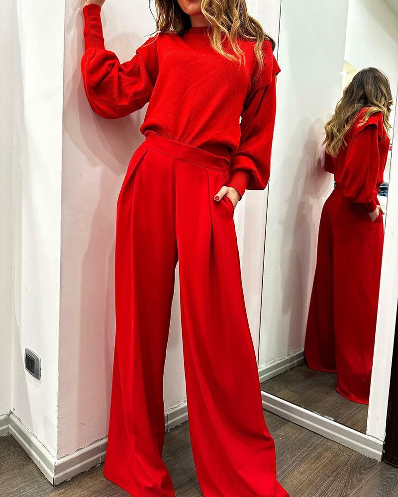 Red stylish two piece suit