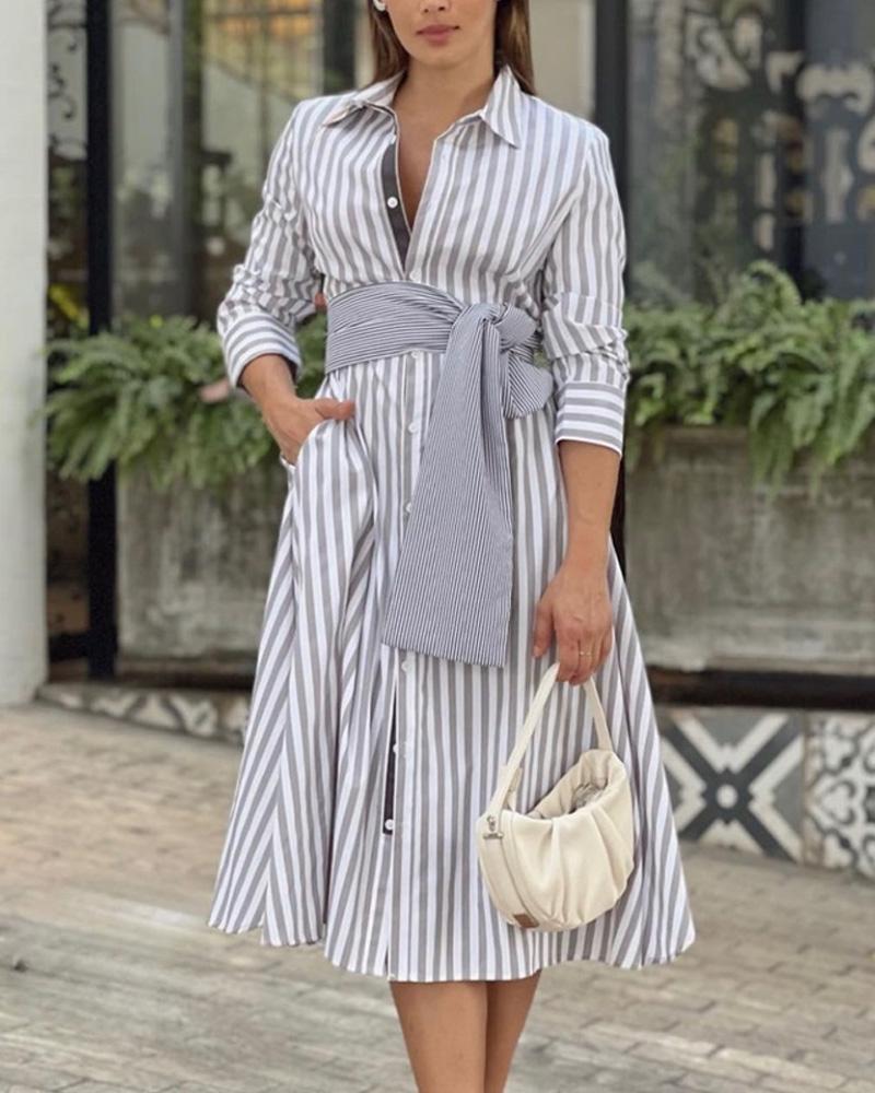 Striped Shirt Dress