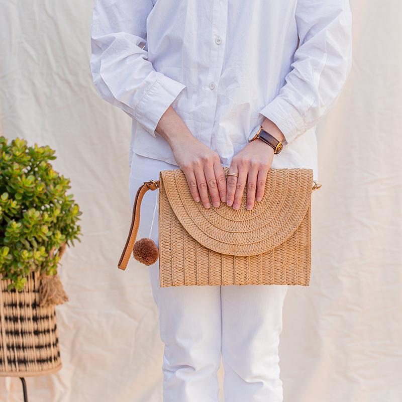 Rattan Clutch / Crossbody Bag