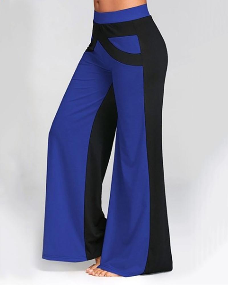 Trendy color-block slacks