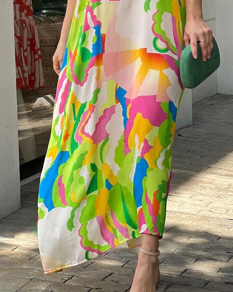 Printed Long Loose Dress