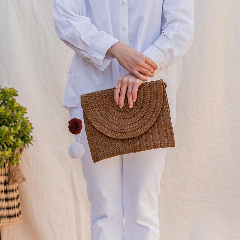 Rattan Clutch / Crossbody Bag