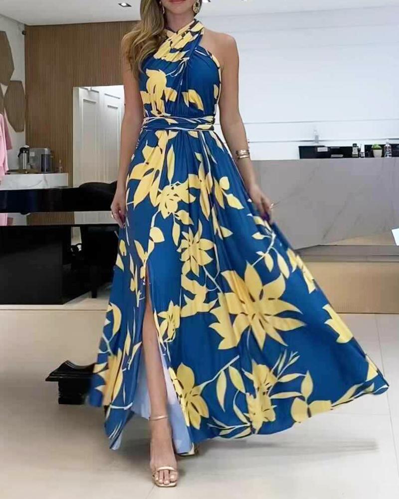 Stylish multi-wear printed dress