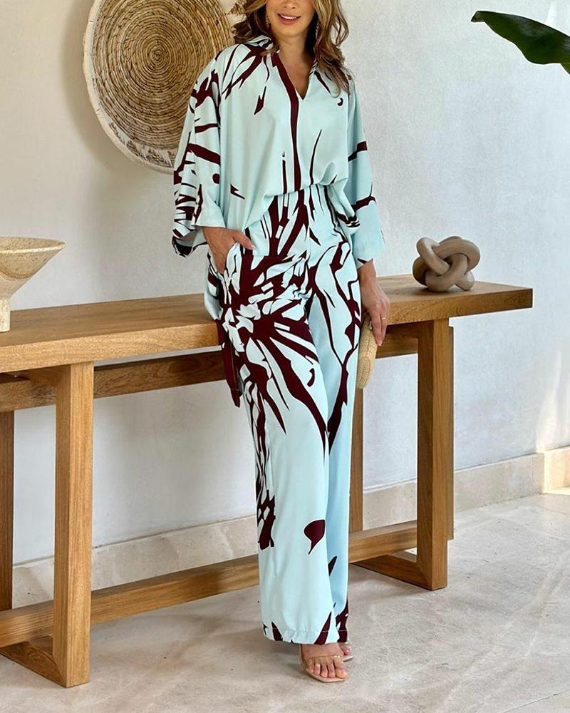 Casual Loose Printed Two-Piece Set