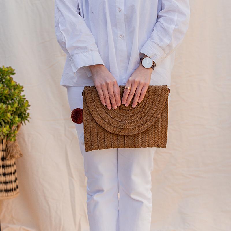 Rattan Clutch / Crossbody Bag