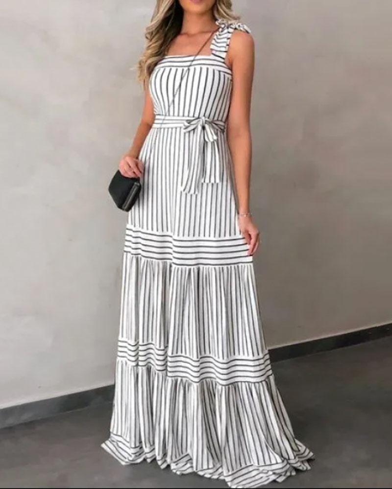 Casual striped slip dress