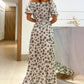 Trendy off-the-shoulder polka-dot dress