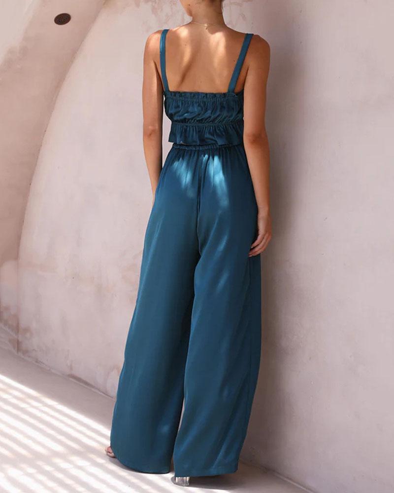 Fashion set of camisole & wide-leg pants