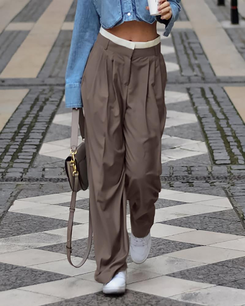 Fashion high waist trousers