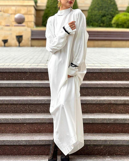 Loose simple long-sleeved maxi dress