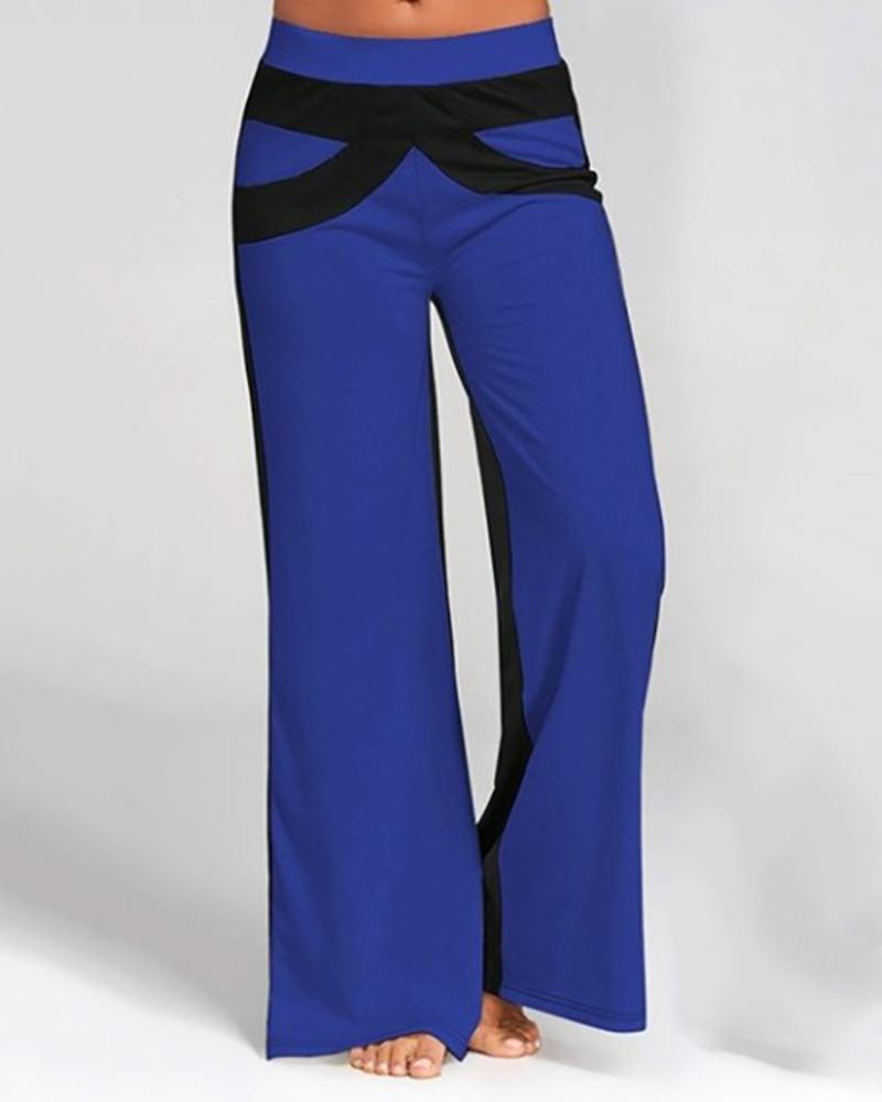 Trendy color-block slacks