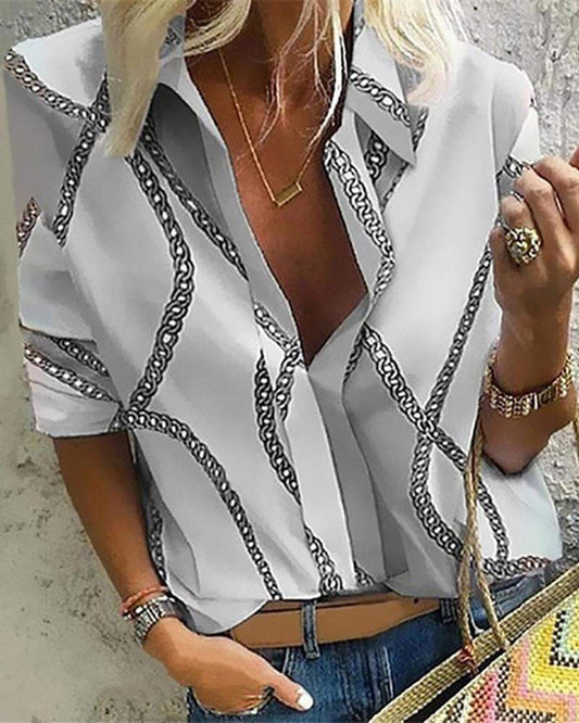 Stylish Loose Printed Pullover Shirt