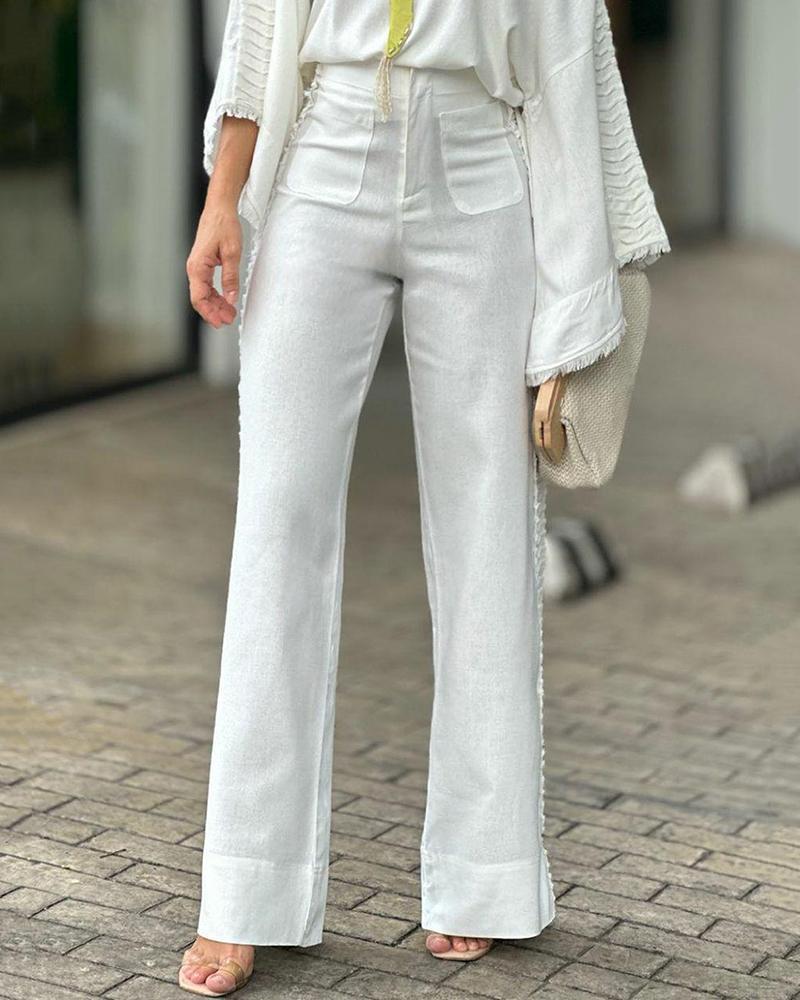 Solid Color Stylish Two-Piece Suit