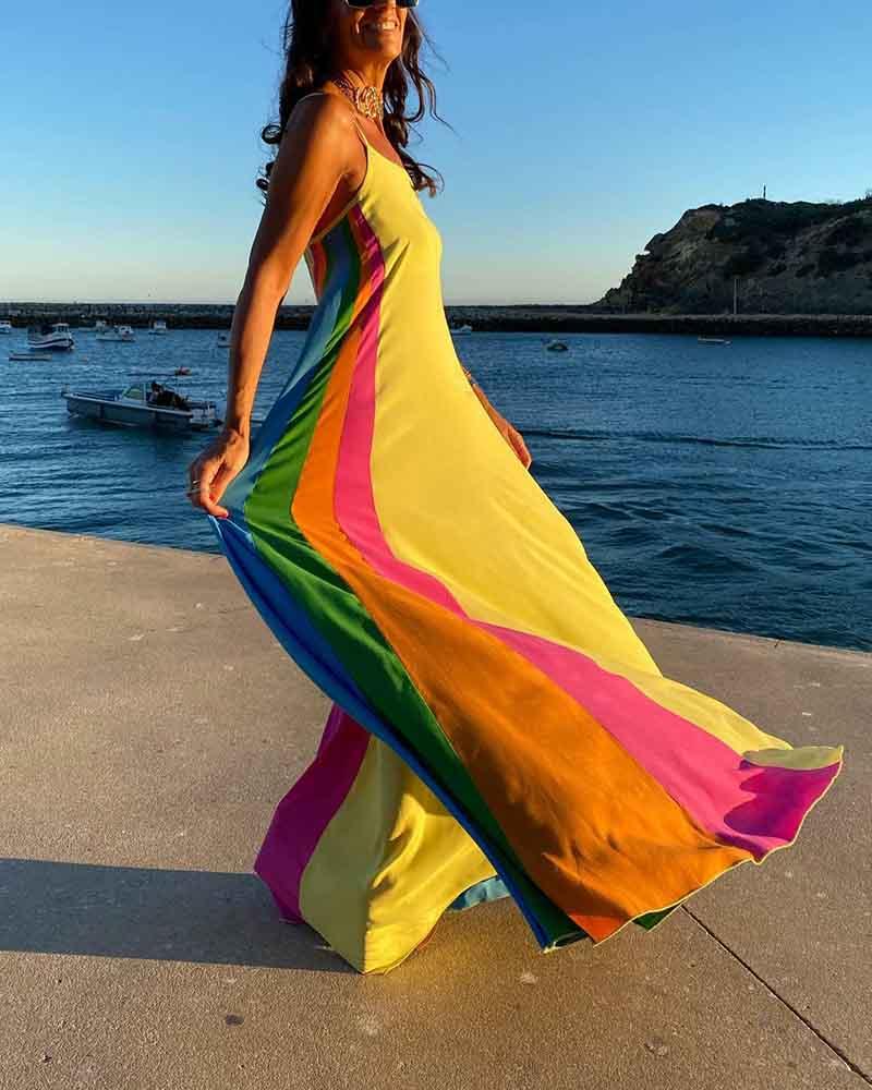 Iridescent Maxi Slip Dress