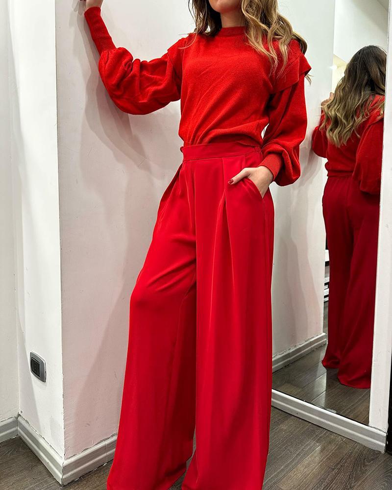 Red stylish two piece suit