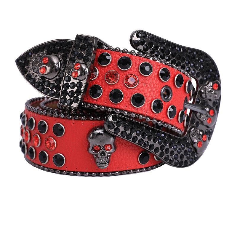 Skull rhinestone belt