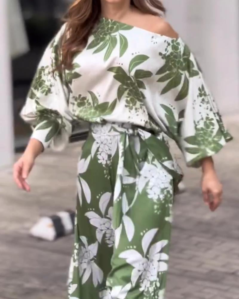 Botanical Print Casual Set