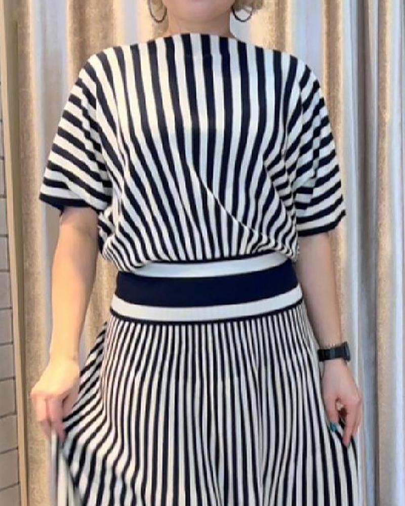 Trendy Striped Two-Piece Suit