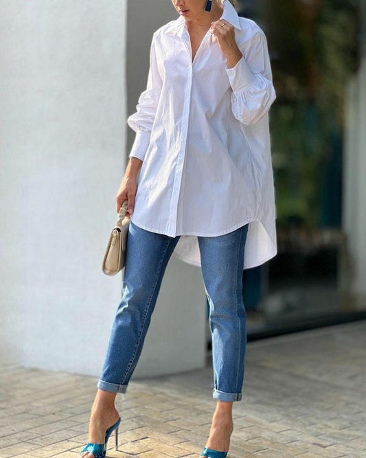 Loose Casual Solid Color Shirt