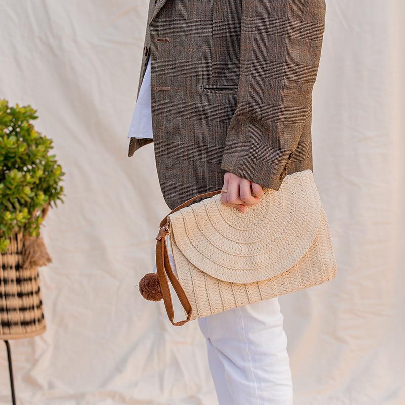 Rattan Clutch / Crossbody Bag