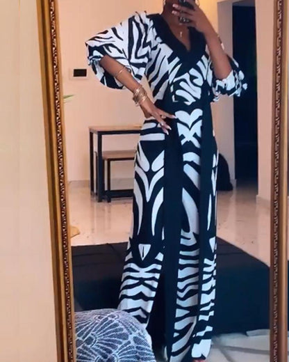 Cross-Collar Zebra-Print Jomples