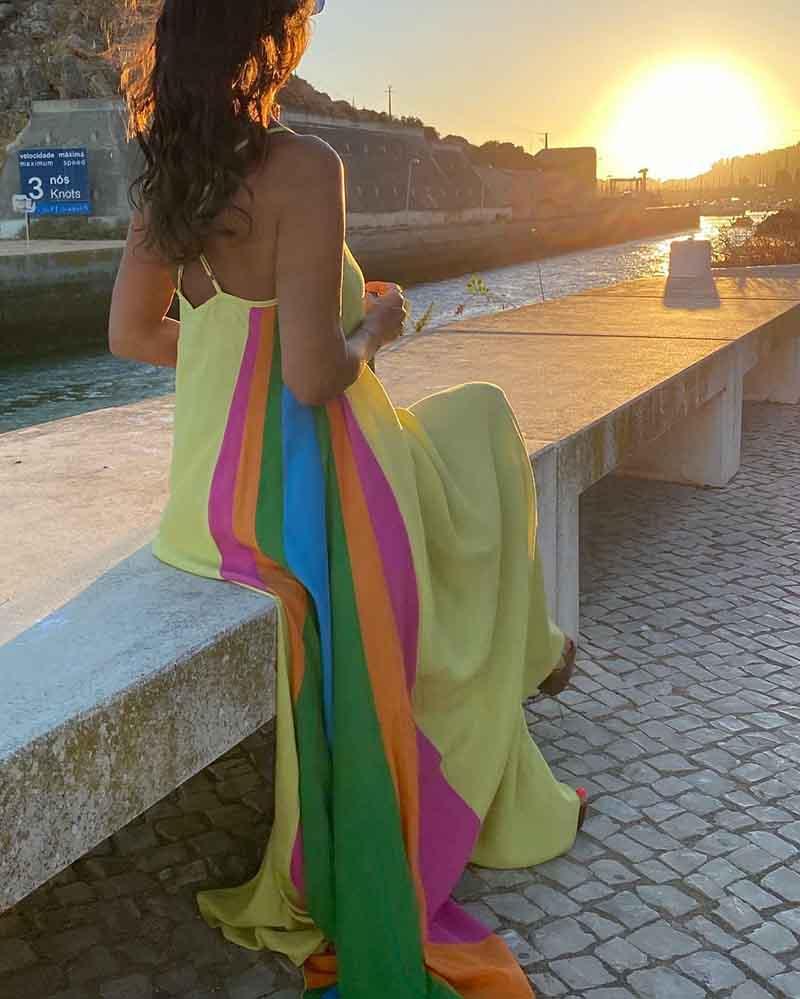 Iridescent Maxi Slip Dress