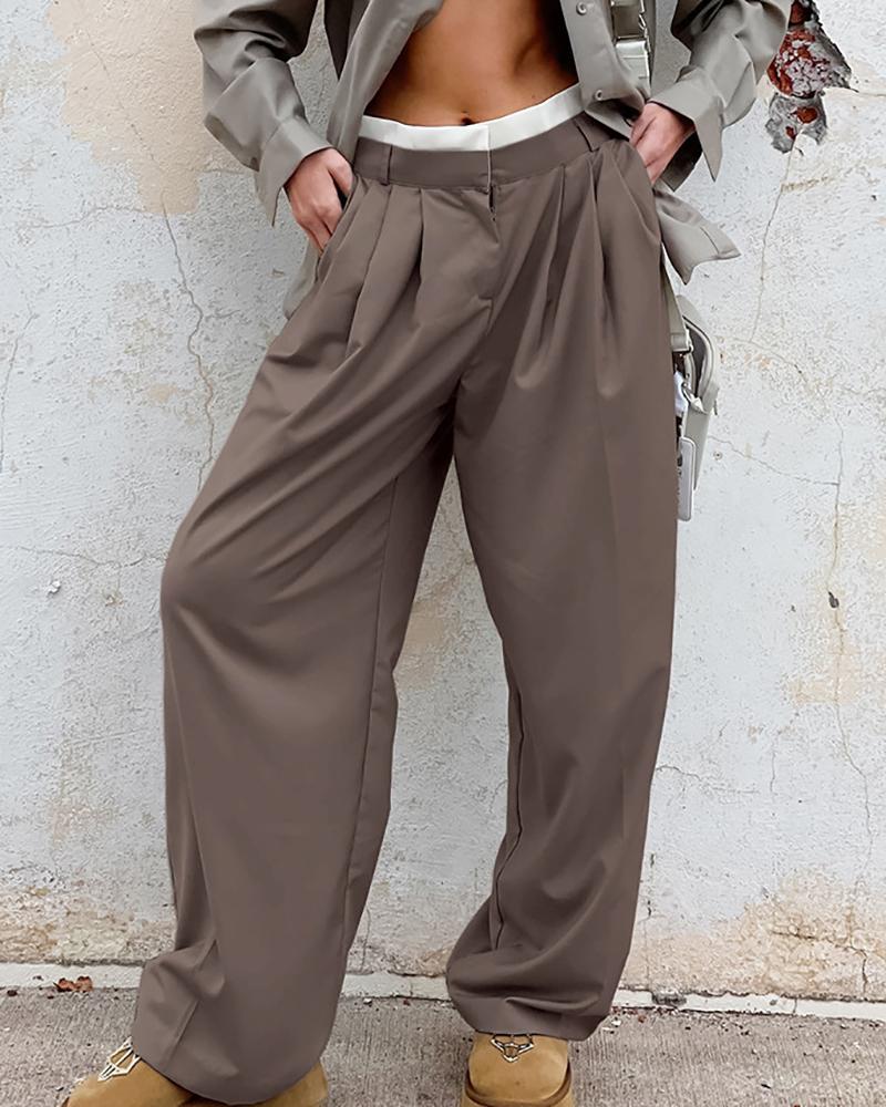 Fashion high waist trousers