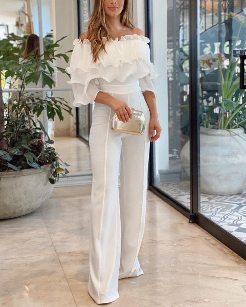 Elegant Off Shoulder Casual Suit