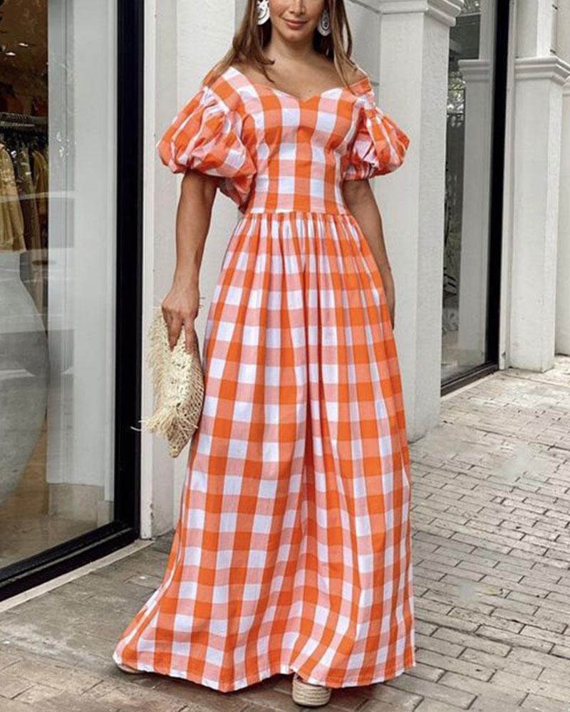 Fashionable Checkered Dress