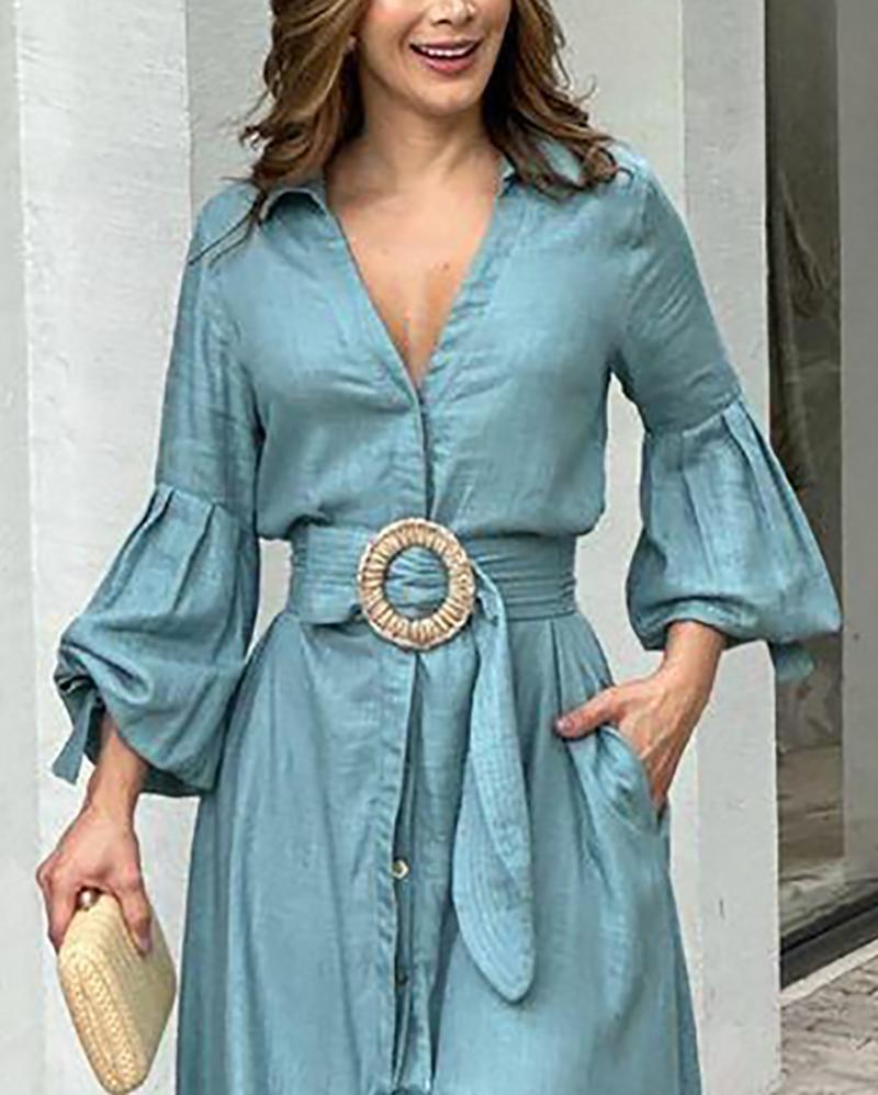 Casual long-sleeved irregular dress