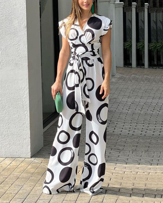 Pop Style Lace Up Sleeveless Jumpsuit